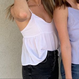 Brandy Melville Flowy White Tank